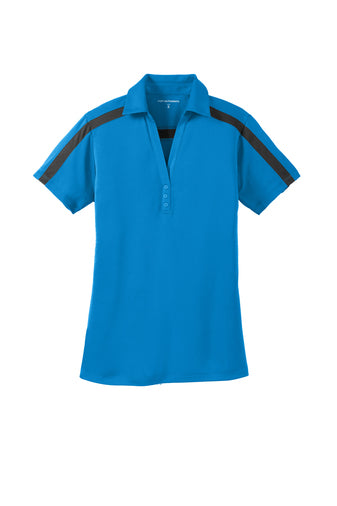 Danville State Savings Bank Ladies Silk Touch™ Performance Colorblock Stripe Polo