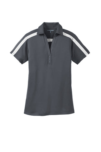 Danville State Savings Bank Ladies Silk Touch™ Performance Colorblock Stripe Polo