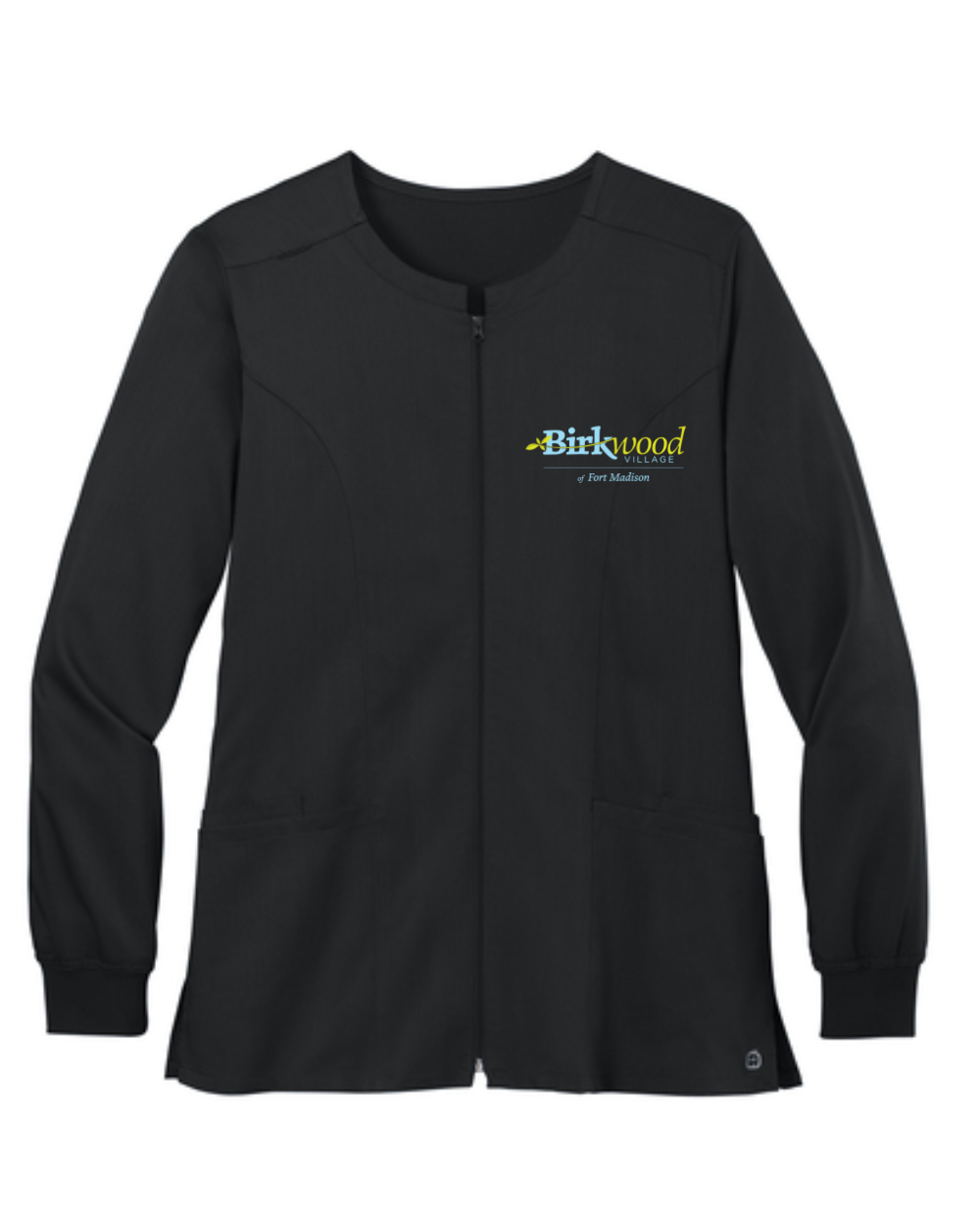 Birkwood Village Snap Front Scrub Jacket