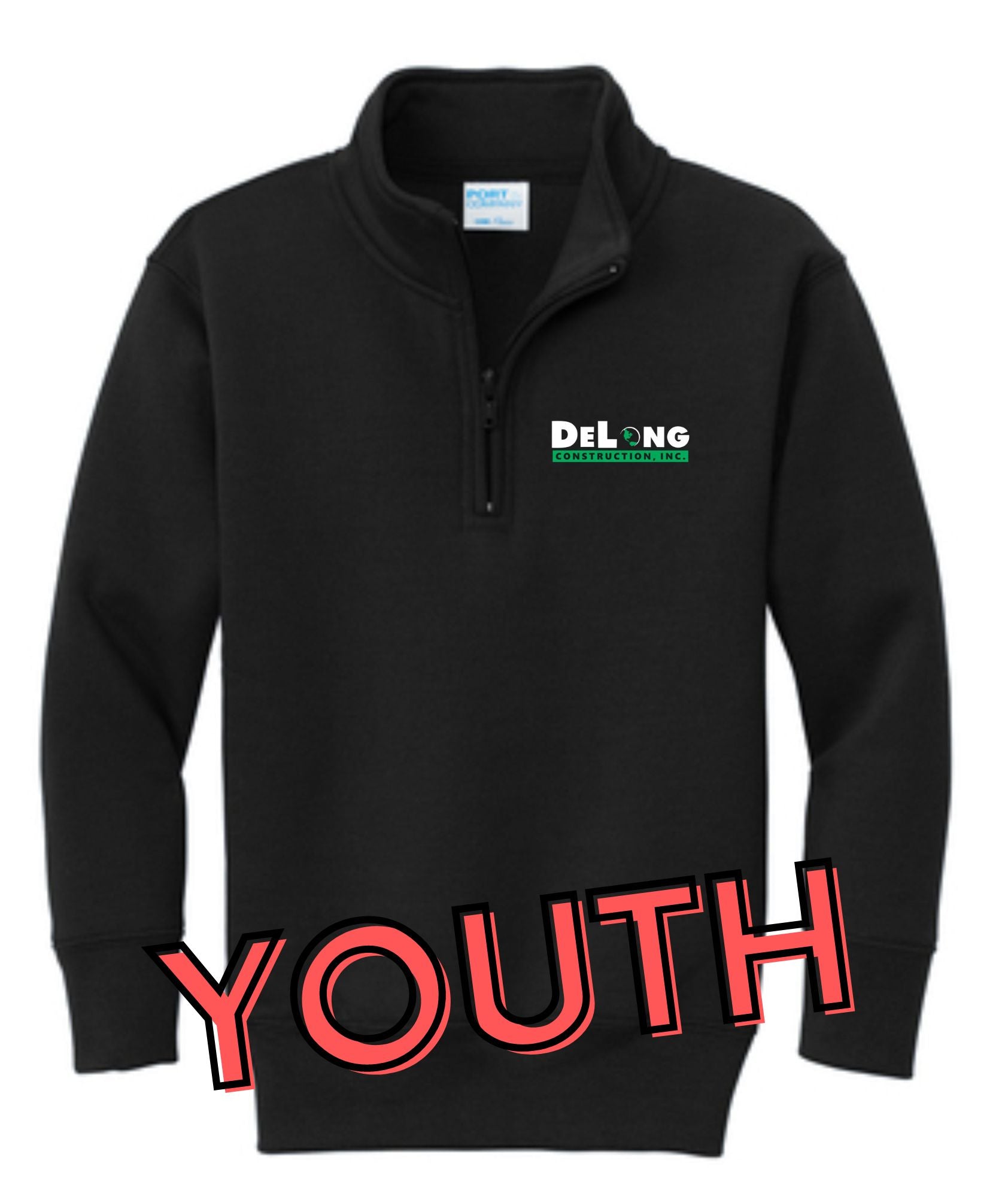 DeLong Construction YOUTH 1/4 Zip Sweatshirt