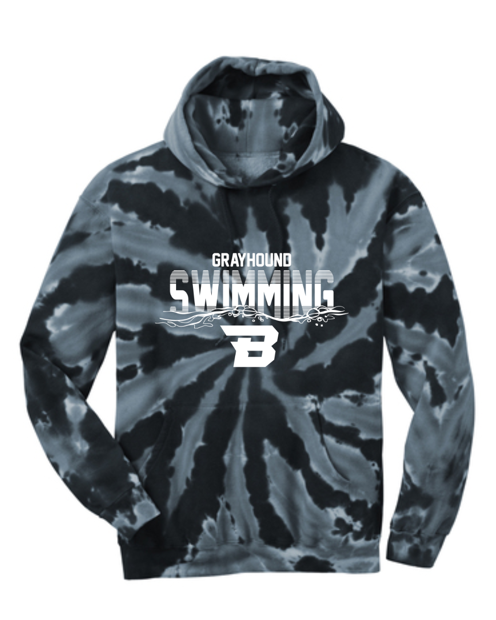 BHS Boys Swim 2025 Tie-Dye Hoodie