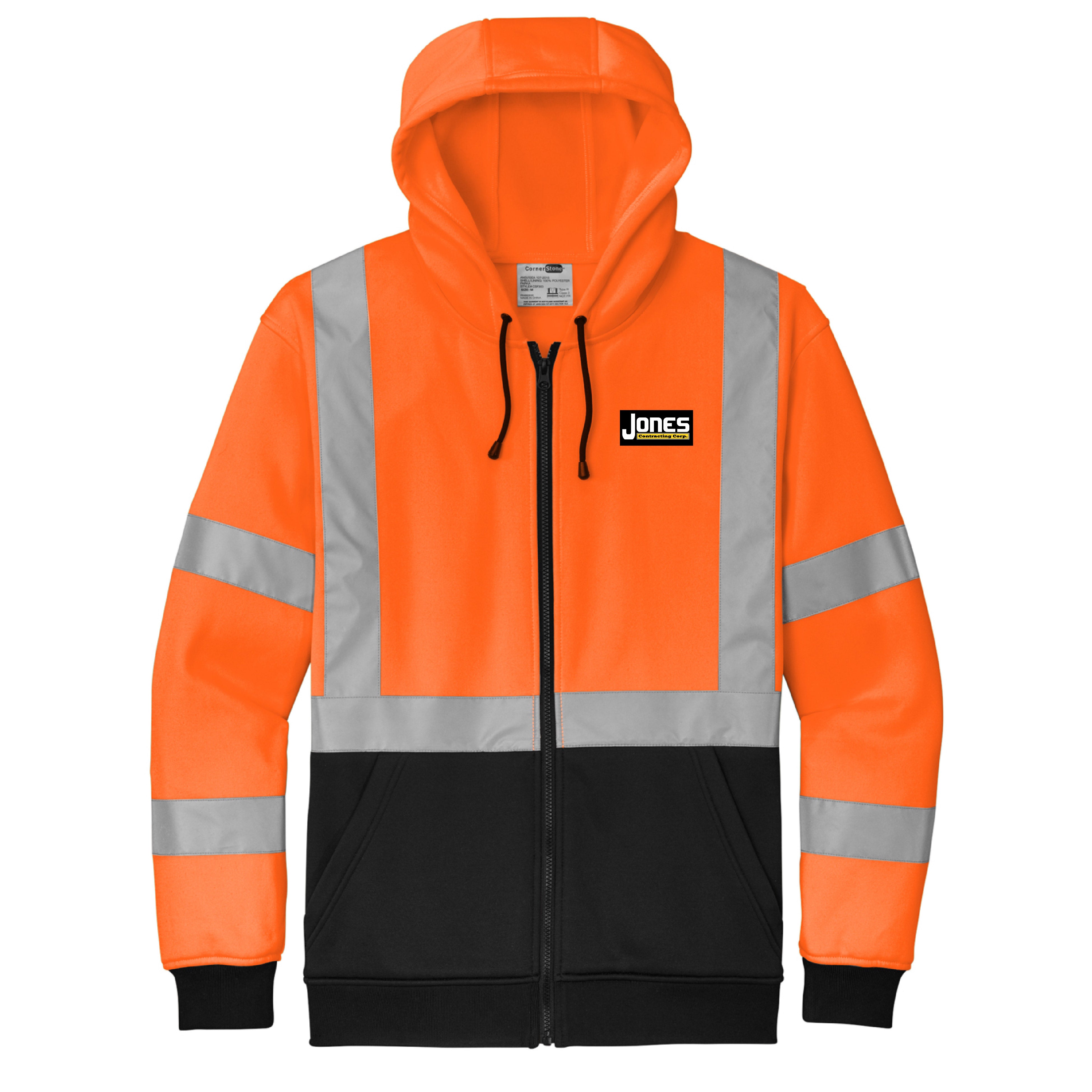 Jones Contracting ANSI 107 Class 3 Fleece Full-Zip Hoodie