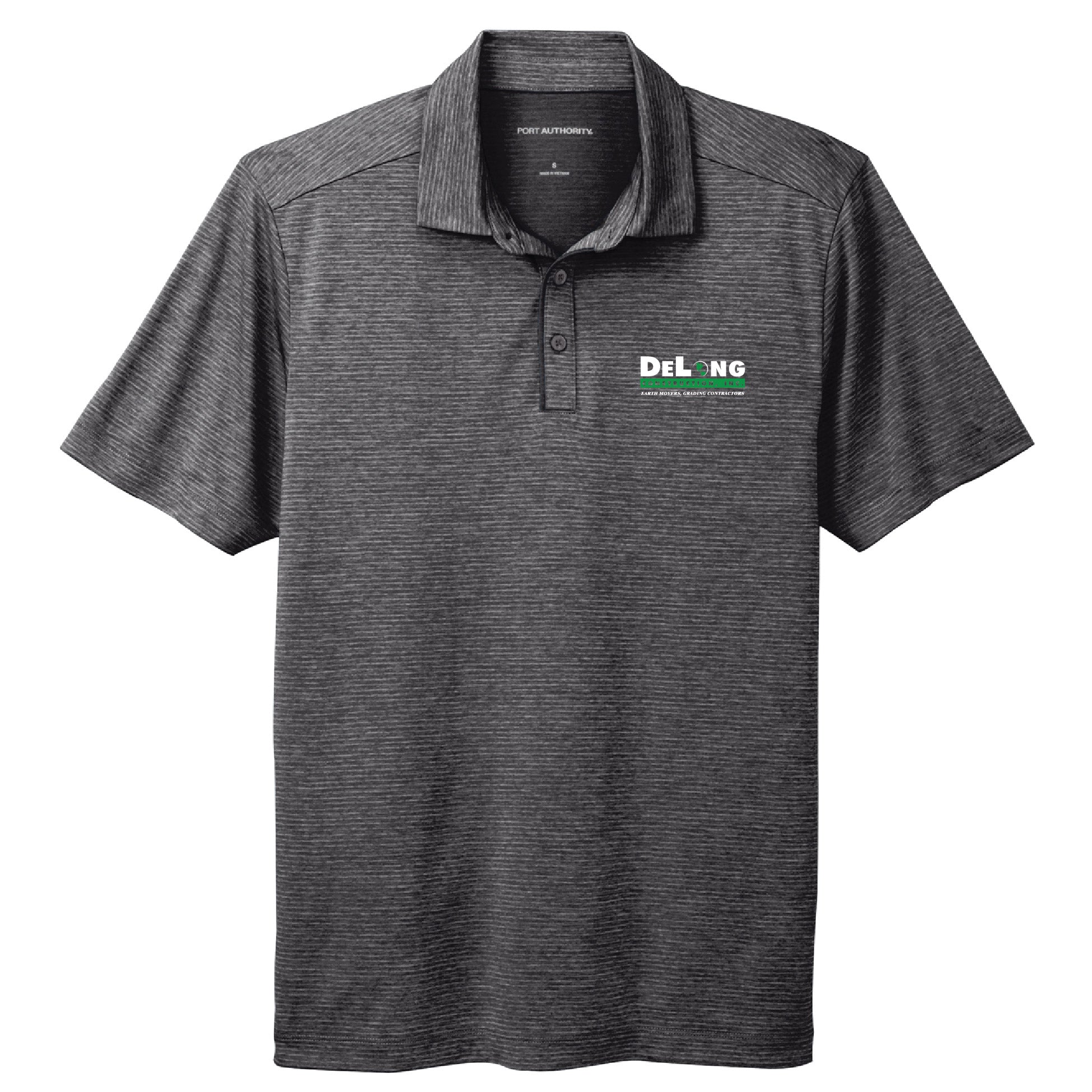 DeLong Construction Shadow Stripe Polo