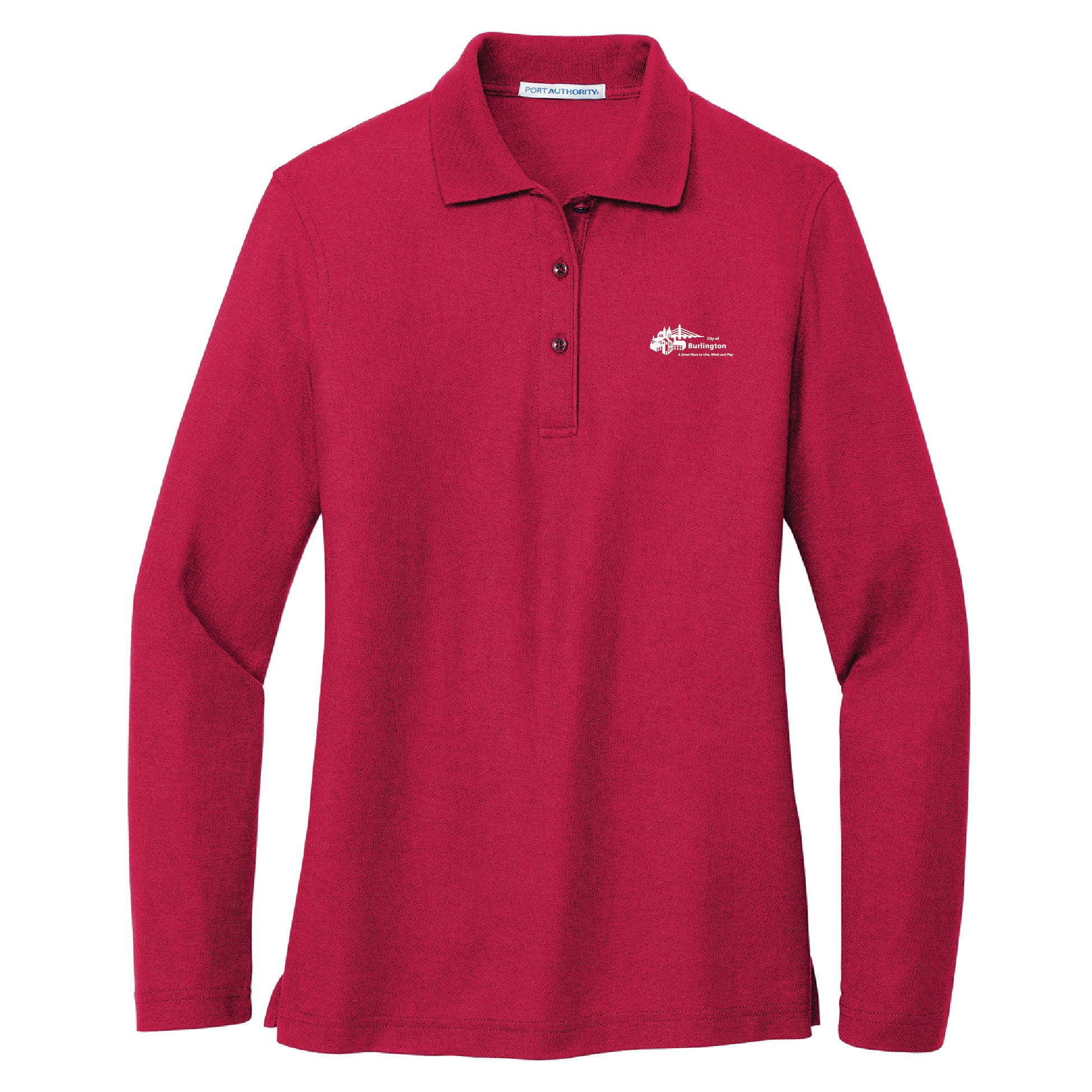 City of Burlington 2022 Ladies Silk Touch Long Sleeve Polo