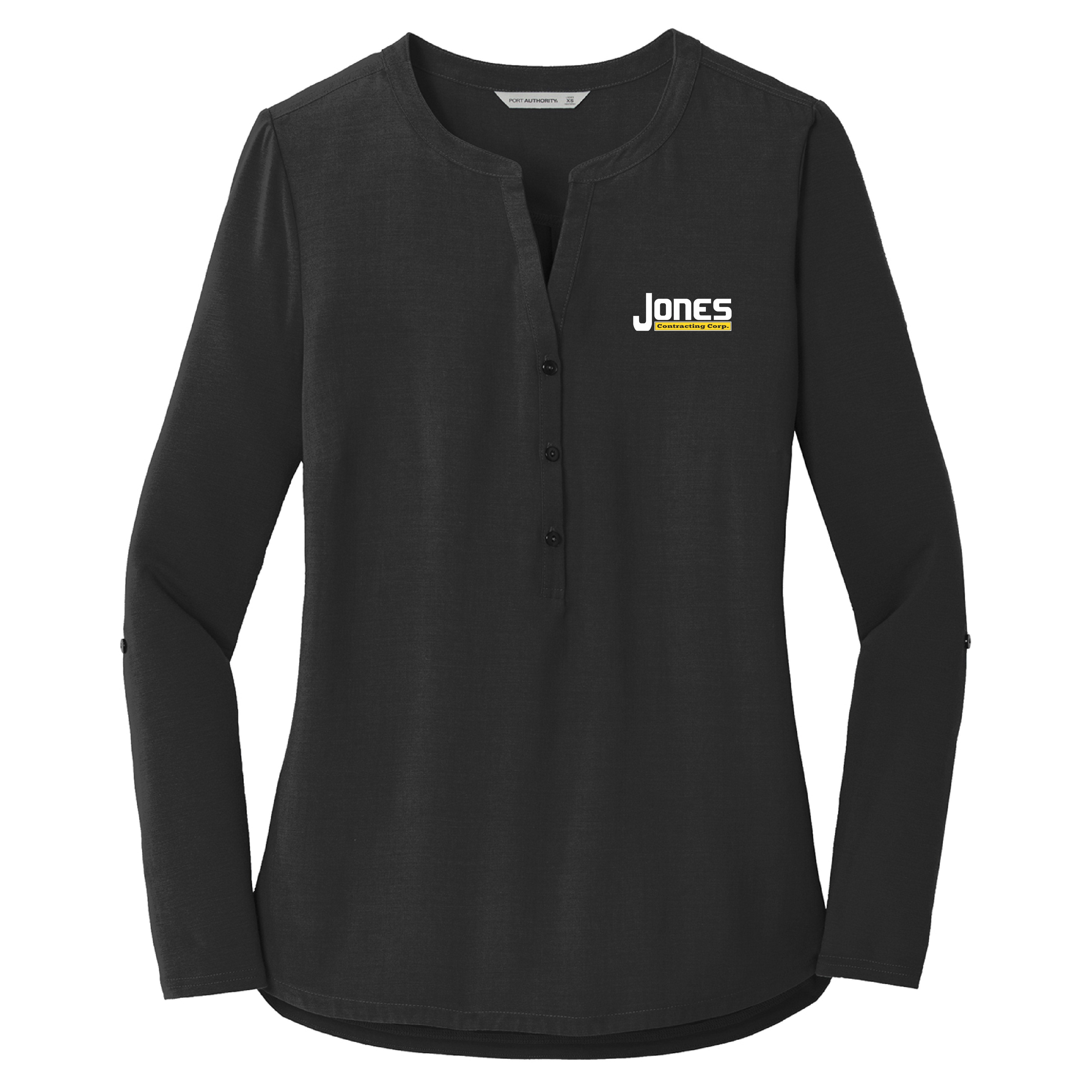 Jones Contracting Ladies Concept Henley Tunic