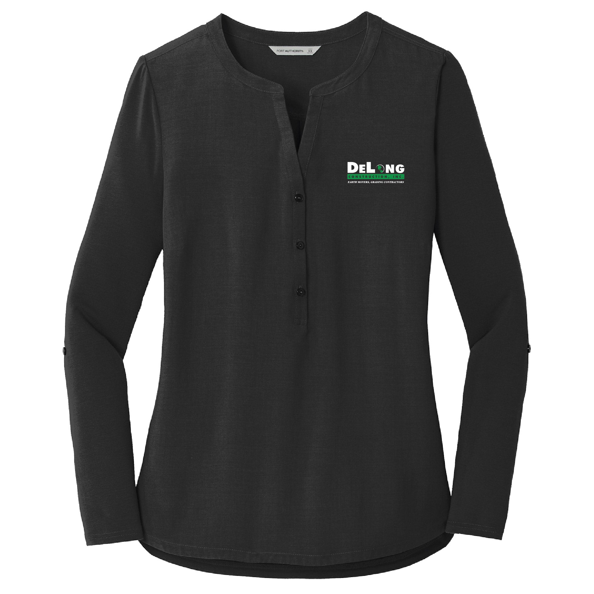 DeLong Construction Ladies Concept Henley Tunic