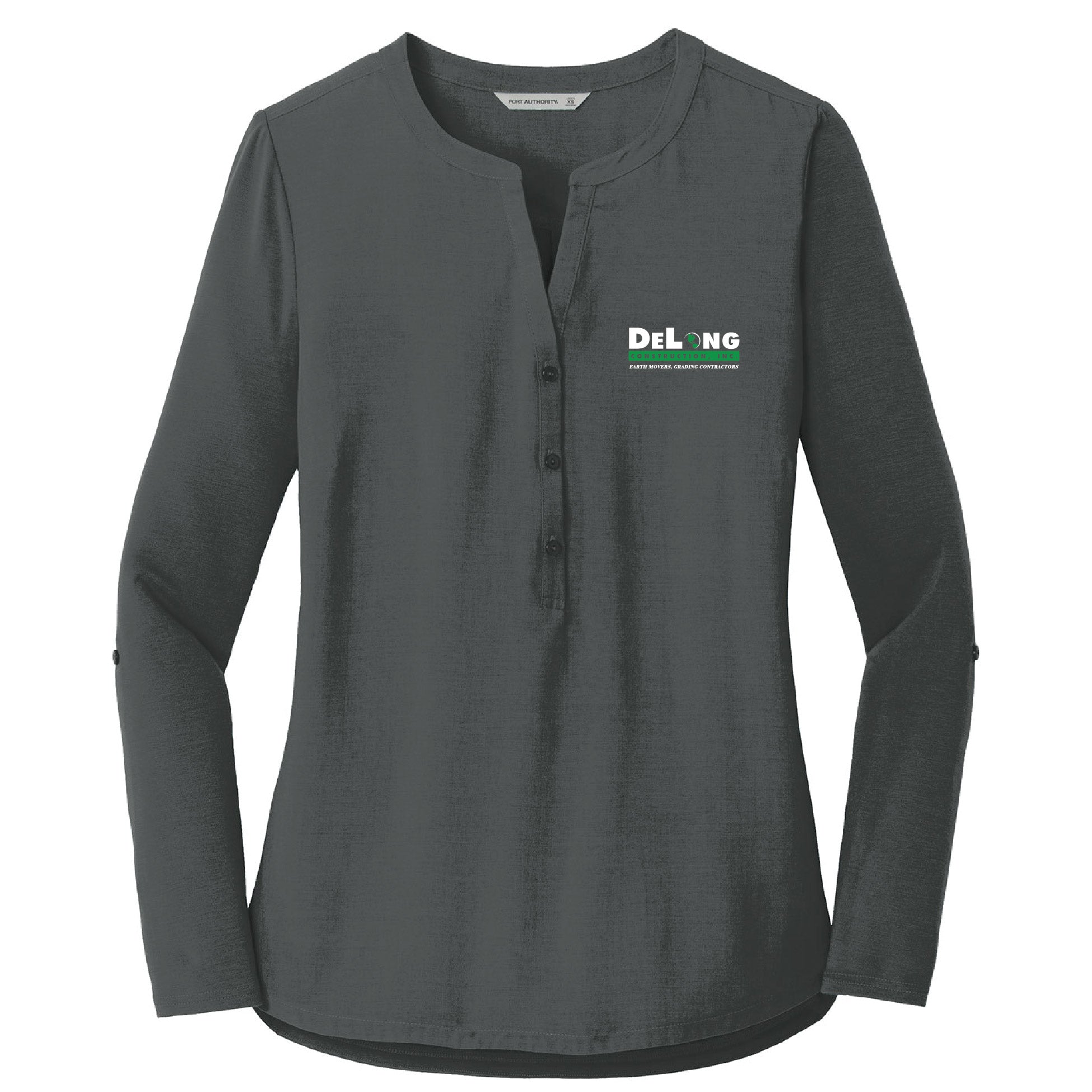DeLong Construction Ladies Concept Henley Tunic