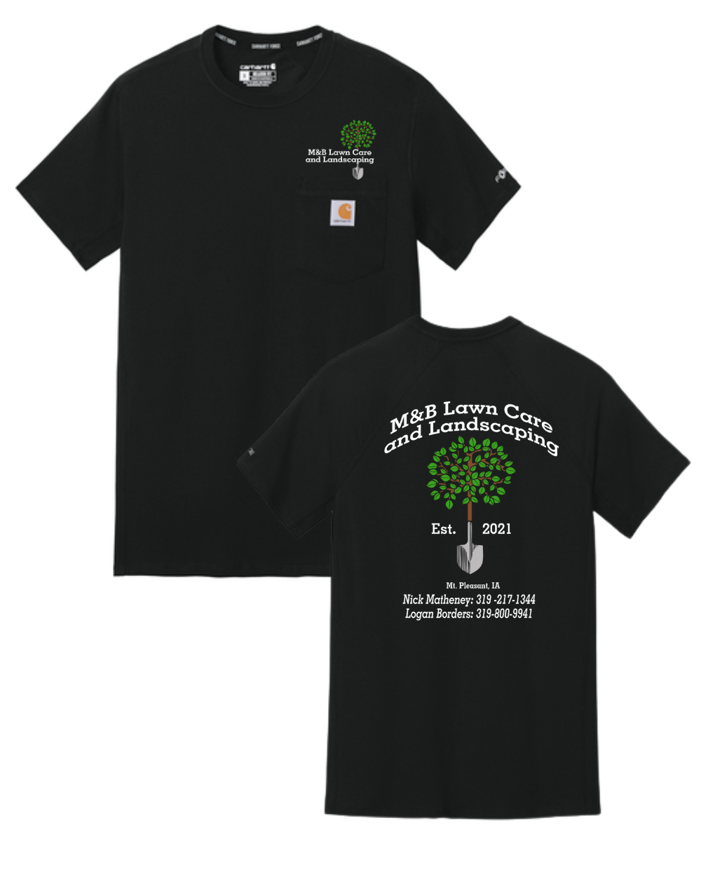 M&B Lawncare & Landscape Carhartt Force Pocket T-Shirt