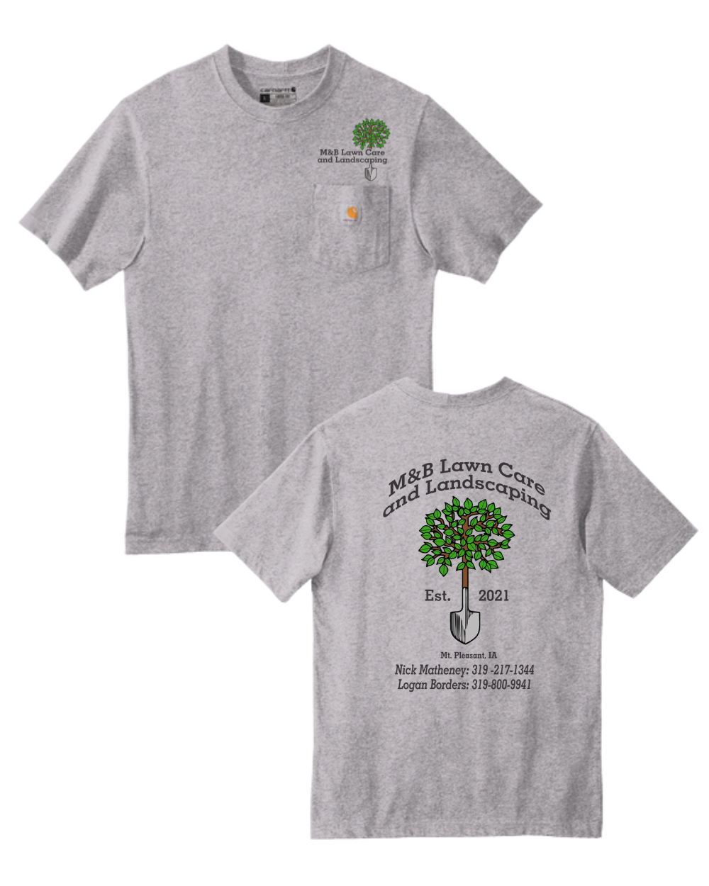 M&B Lawncare & Landscape Carhartt Workwear Pocket T-Shirt