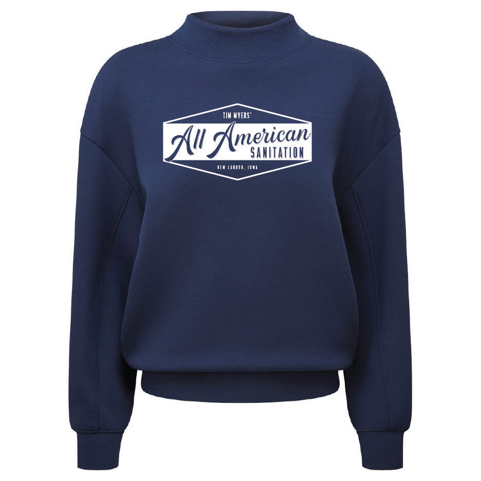 All American Sanitation Ladies Mock Sweatshirt