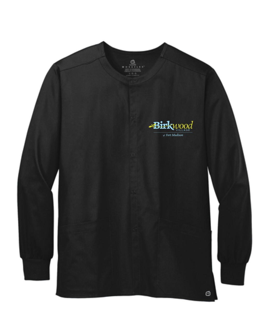 Birkwood Village Snap Front Scrub Jacket