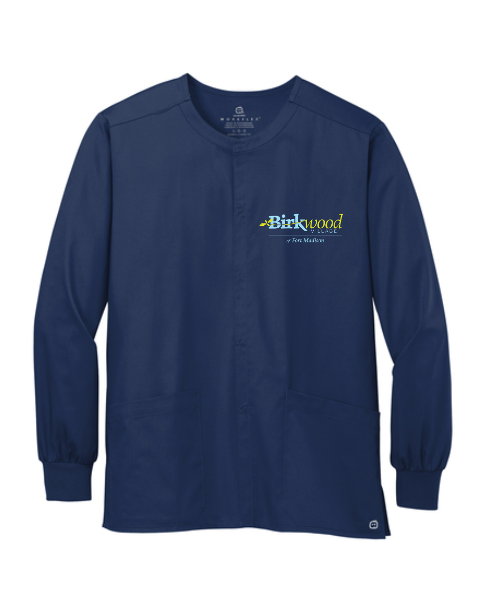 Birkwood Village Snap Front Scrub Jacket