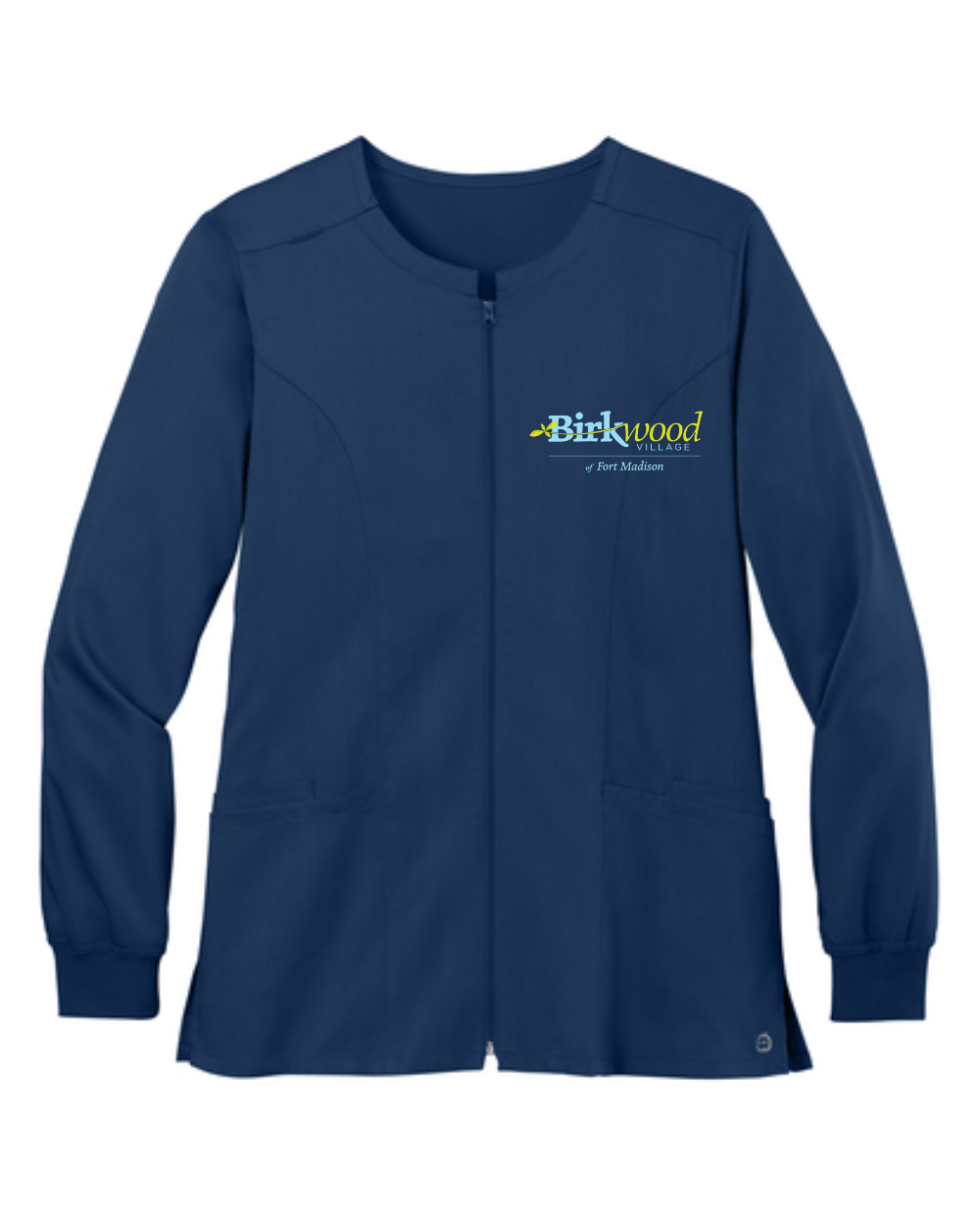 Birkwood Village Snap Front Scrub Jacket
