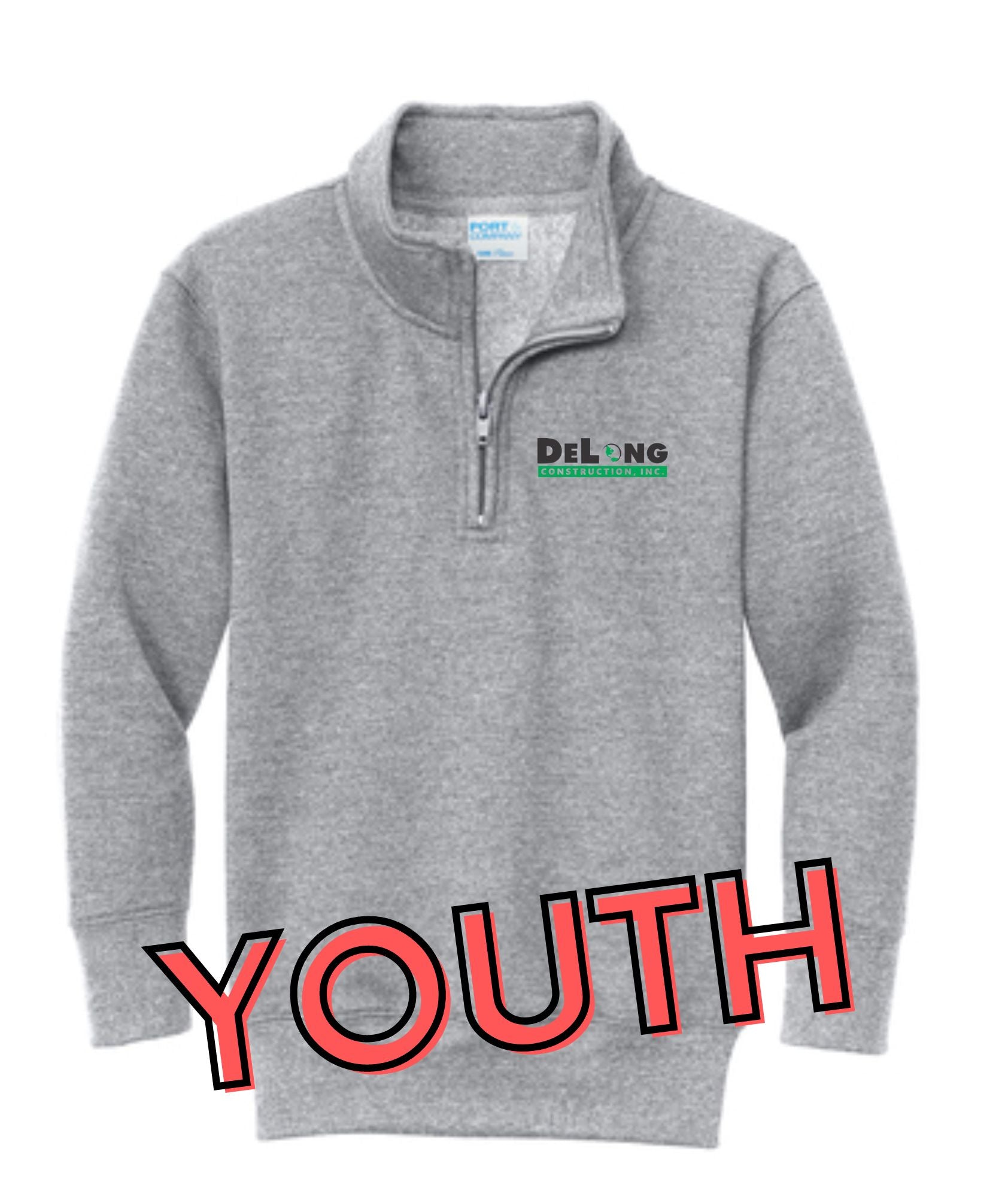 DeLong Construction YOUTH 1/4 Zip Sweatshirt