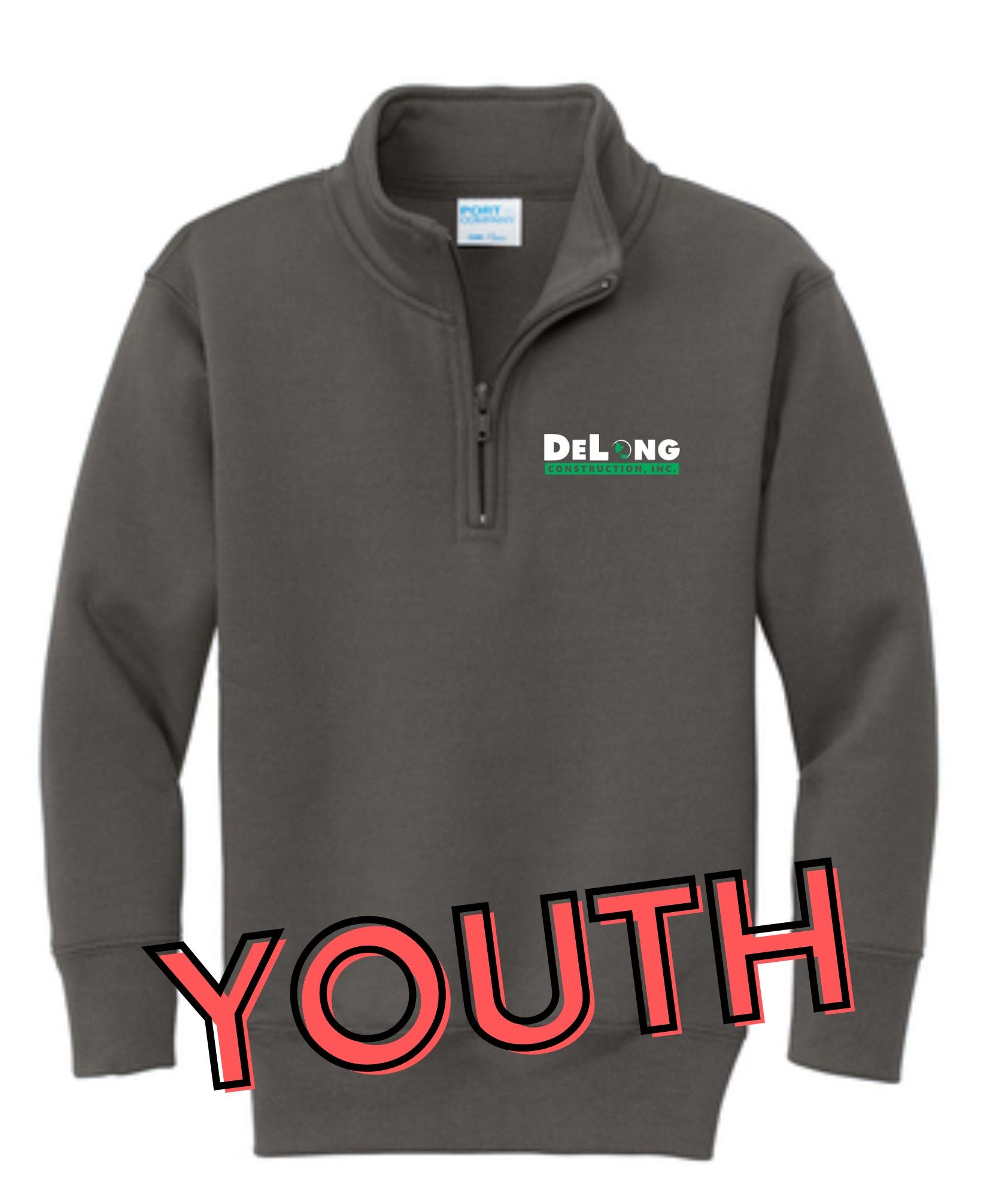 DeLong Construction YOUTH 1/4 Zip Sweatshirt