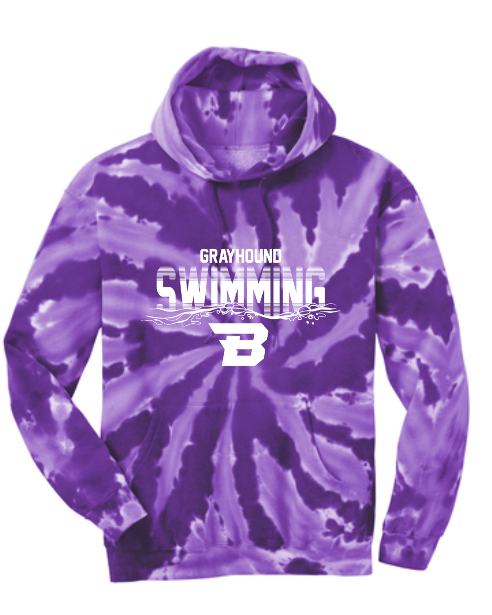 BHS Boys Swim 2025 Tie-Dye Hoodie