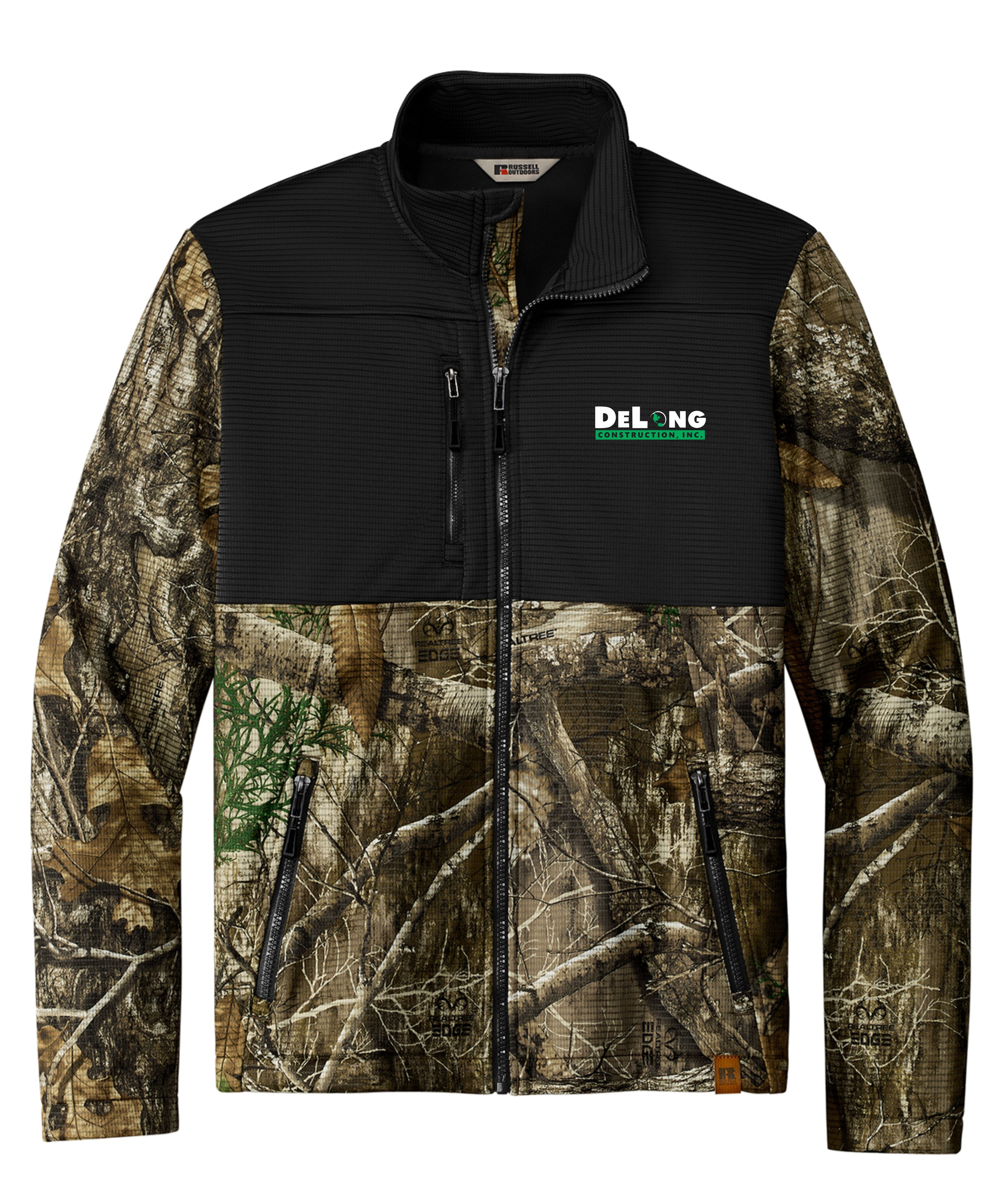 DeLong Construction Camo Colorblock Softshell Jacket