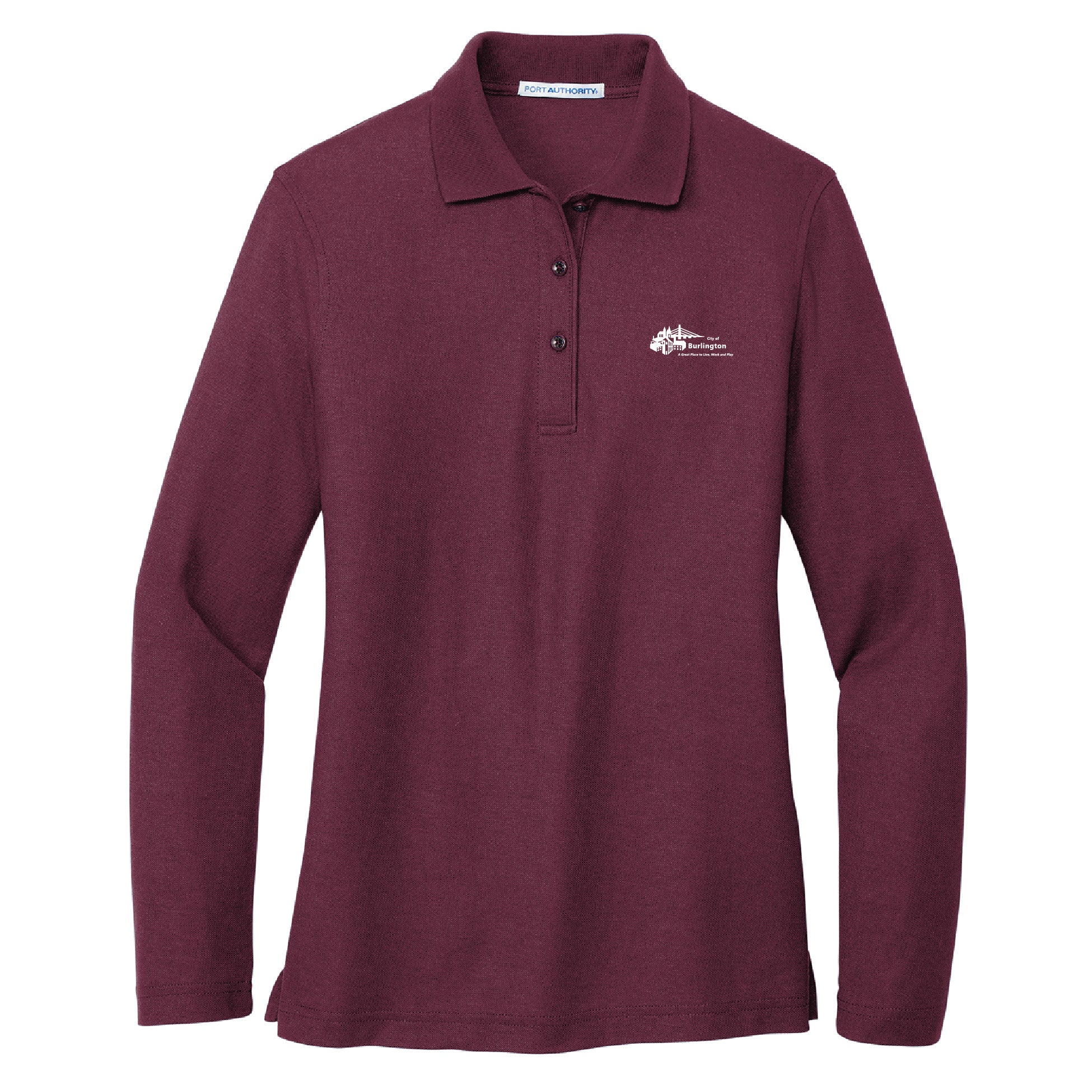 City of Burlington 2022 Ladies Silk Touch Long Sleeve Polo