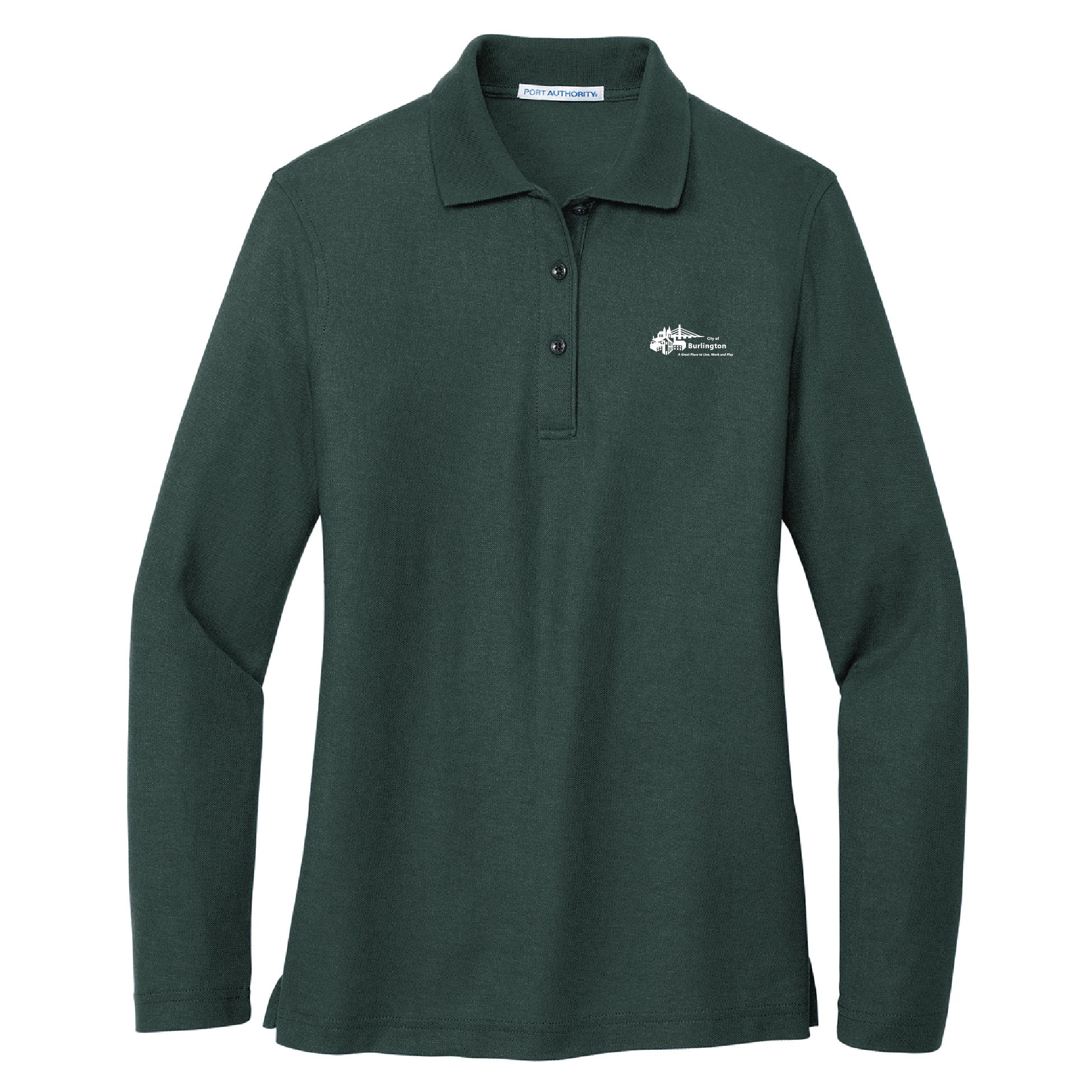 City of Burlington 2022 Ladies Silk Touch Long Sleeve Polo
