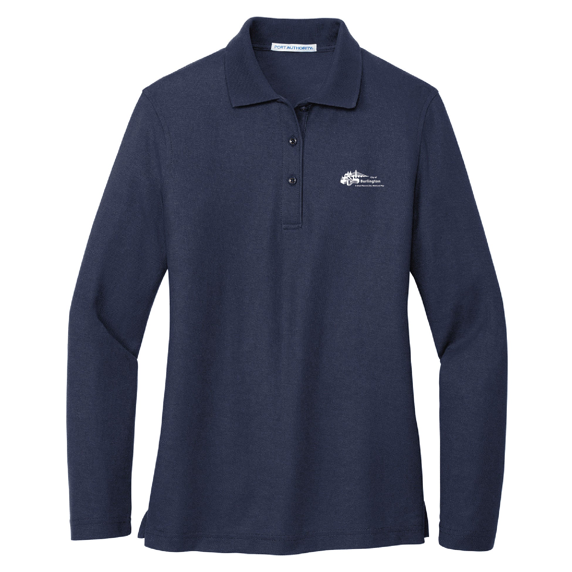 City of Burlington 2022 Ladies Silk Touch Long Sleeve Polo
