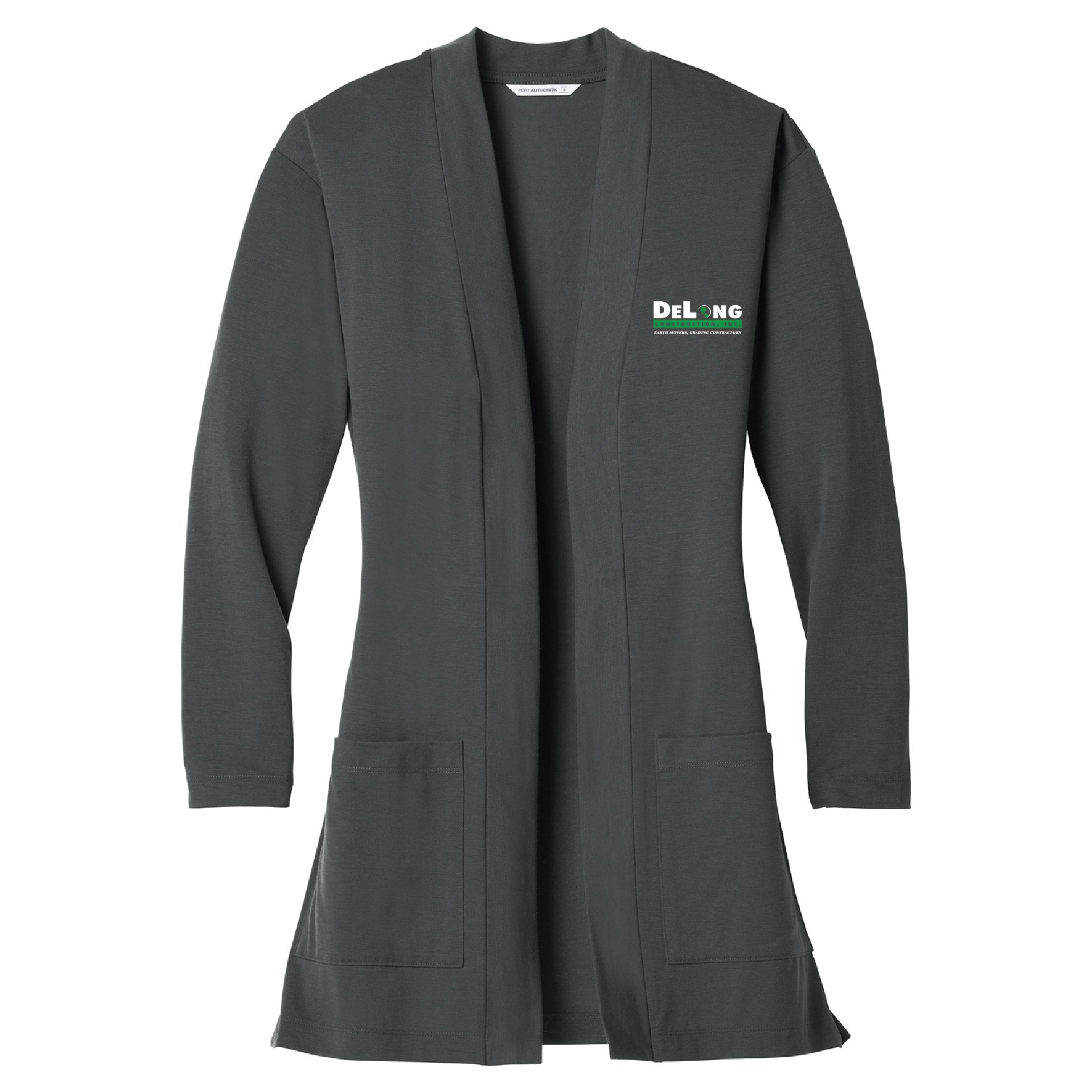 DeLong Construction Ladies Concept Long Pocket Cardigan