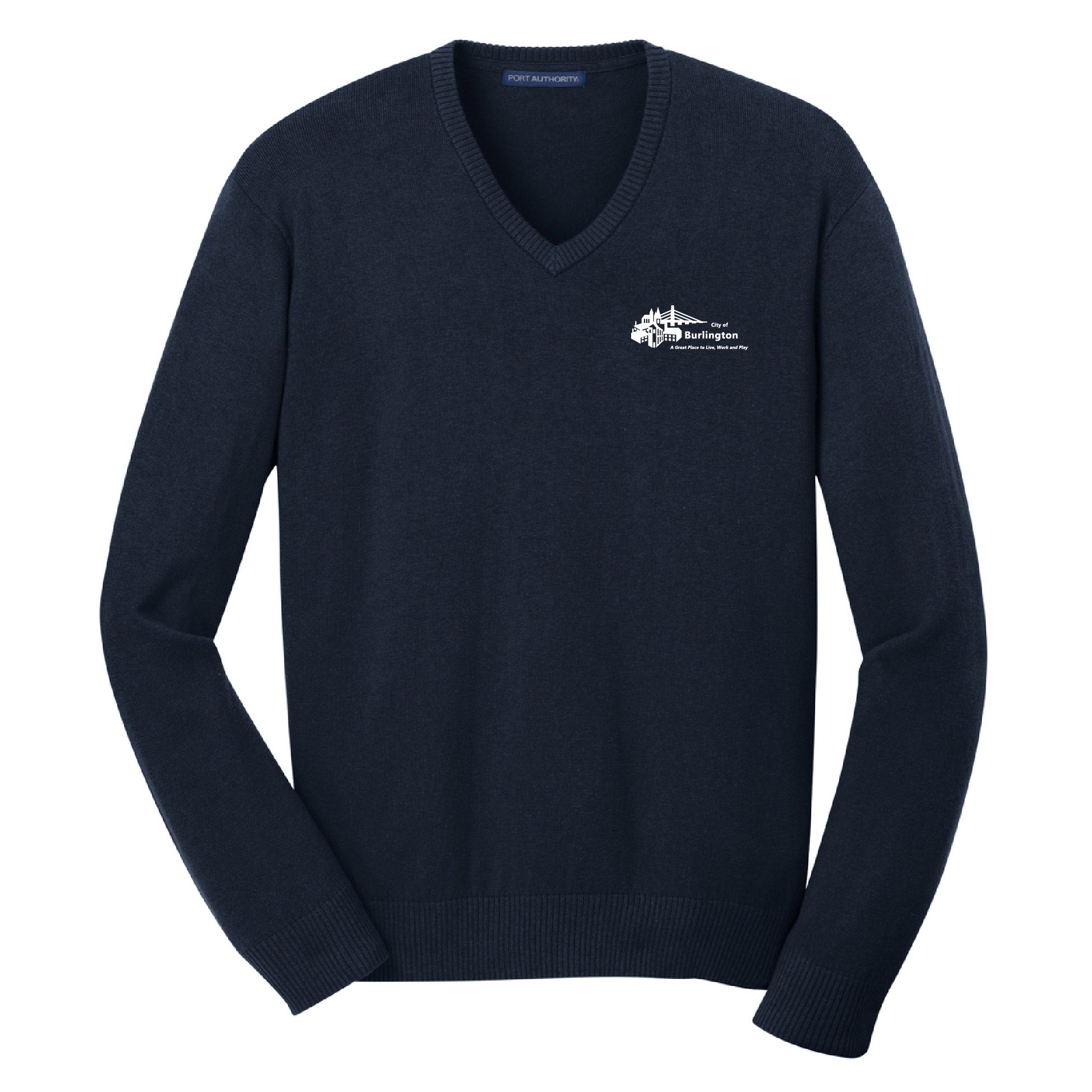 City of Burlington 2022 V-Neck Mens Sweater